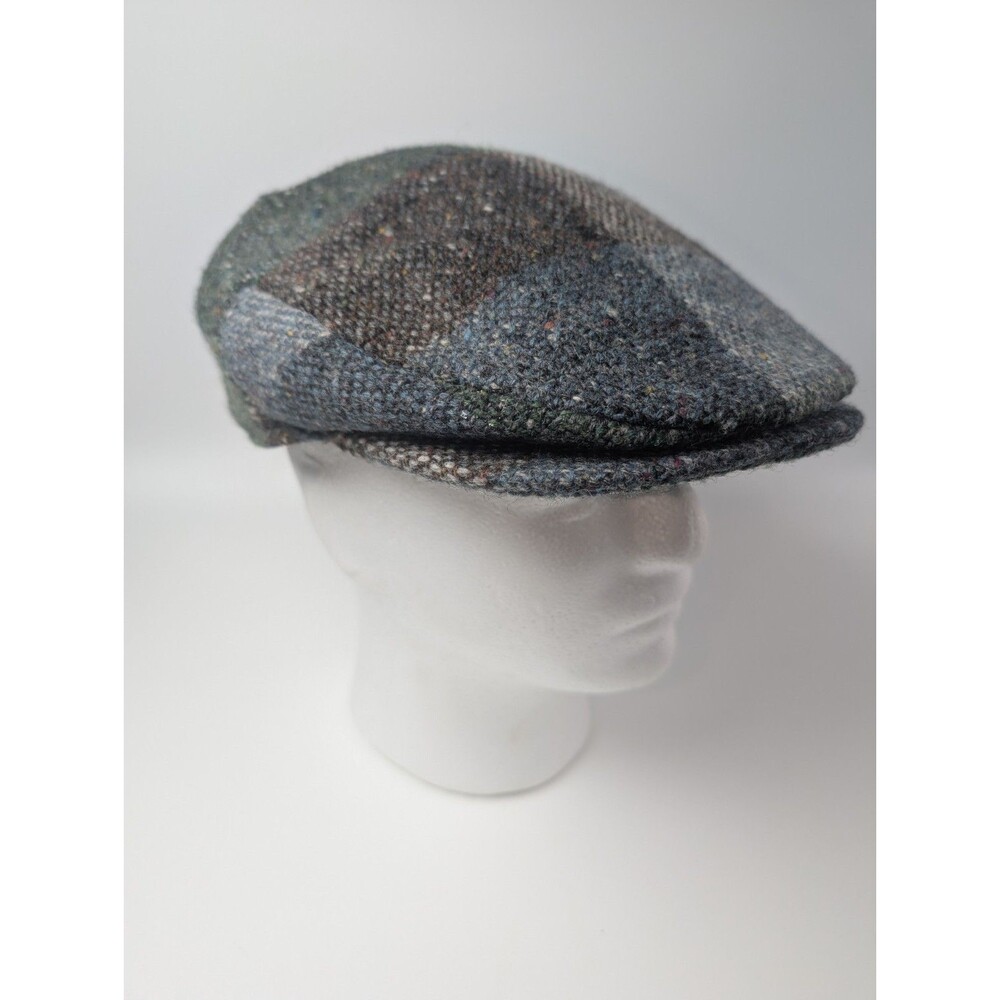 Hanna Hats Irish Tweed Flat Cap Newsboy Patchwork Cap Wool Made in Ireland M